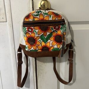 Mexican Embroidered Mini Backpack